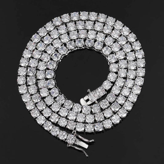 CARÁTIX AAAAA CZ Tennis Chain Necklace – Gold/Silver Brass Setting Luxury Cubic Zirconia Jewelry - CaratixJewelry