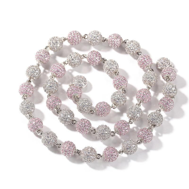 CARÁTIX Beads Link Chain | Micro Paved CZ Iced Out Hip Hop Necklace for Men & Women - CaratixJewelry