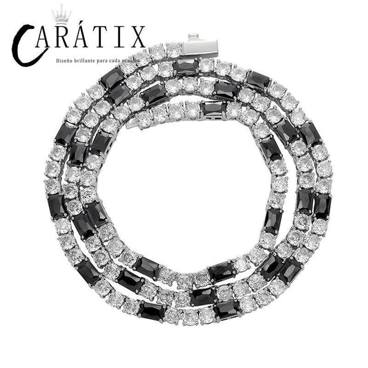 CARÁTIX Black Zircon Tennis Bracelet | 5A+ CZ Iced Out Hip Hop Chain for Men (7"-22") - CaratixJewelry