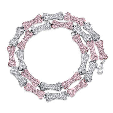 CARÁTIX Bone Link Chain | Full AAA CZ Iced Out Hip Hop Necklace for Men & Women - CaratixJewelry