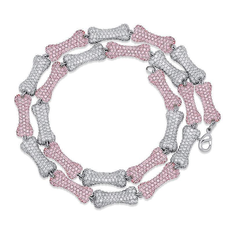 CARÁTIX Bone Link Chain | Full AAA CZ Iced Out Hip Hop Necklace for Men & Women - CaratixJewelry