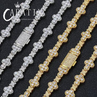 CARÁTIX Brass Zircon Cross Necklace – Iced Out CZ Bling Chain Jewelry for Women | Hip Hop Fashion Gift - CaratixJewelry