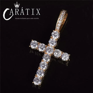 CARÁTIX Bubble Letter Cross Pendant Necklace - CaratixJewelry