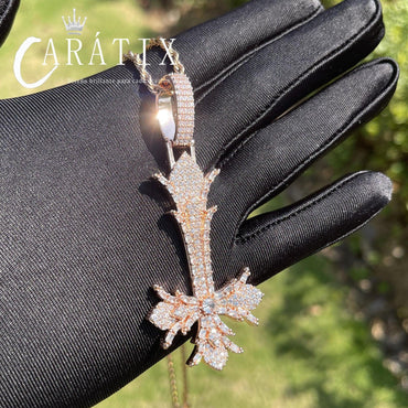 Bubble Letter Upside Down Cross Pendant Necklace – Copper - CaratixJewelry