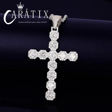CARÁTIX Cross Pendant Necklace – Golden CZ Hip Hop Jewelry - CaratixJewelry