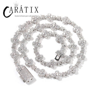 CARÁTIX Cross & Star Link Chain Necklace – 5A+ CZ Iced Out Hip Hop Bling Jewelry for Men & Women | Gold & Silver Rapper Gift - CaratixJewelry