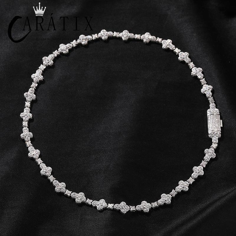 CARÁTIX Cross & Star Link Chain Necklace – 5A+ CZ Iced Out Hip Hop Bling Jewelry for Men & Women | Gold & Silver Rapper Gift - CaratixJewelry