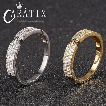 Caratix-Fashion Versatile Zircon Inlaid High Quality Ring Women's, Simple Plated Real Couple Ring High Quality Hip Hop Ring - CaratixJewelry