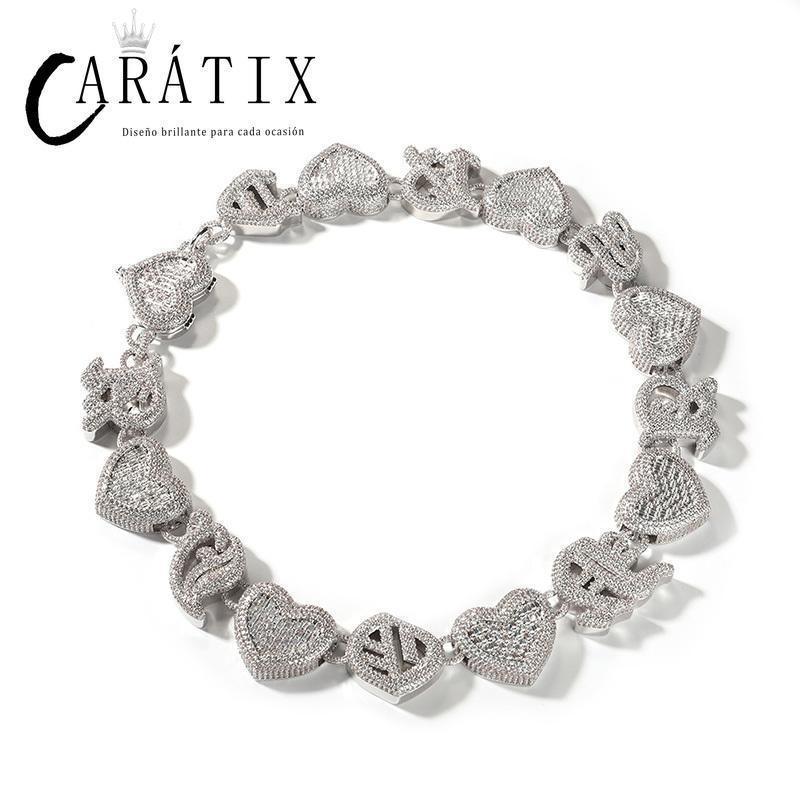Heart Link Chain | 3A+ CZ Iced Out Heavy Hip Hop Necklace - CaratixJewelry