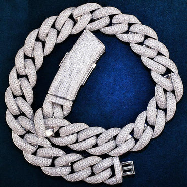 CARÁTIX Hip Hop 20mm Round Cuban Link Chain Necklace – Iced Out CZ Jewelry in Rose Gold & Silver for Men & Women - CaratixJewelry