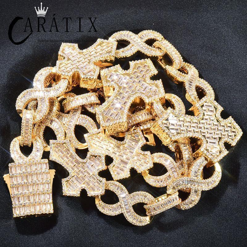 CARÁTIX Hip Hop Iced Out Crosses Infinity Link Chain Necklace – CZ Jewelry in Gold & Silver for Men & Women - CaratixJewelry