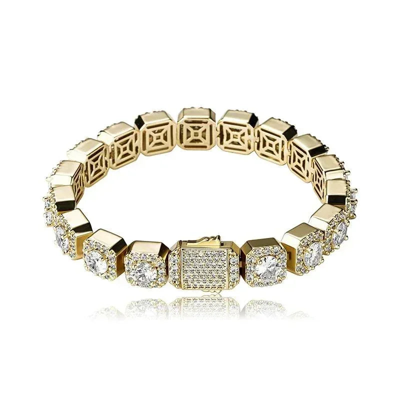 CARÁTIX Hip Hop Iced Out Geometric Square CZ Tennis Chain Necklace - CaratixJewelry