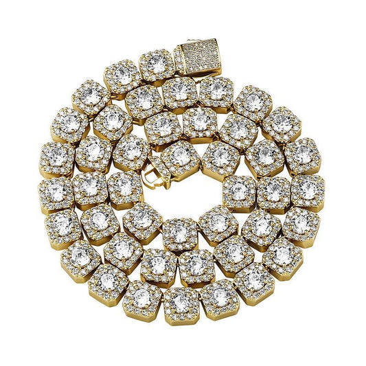 CARÁTIX Hip Hop Iced Out Geometric Square CZ Tennis Chain Necklace - CaratixJewelry