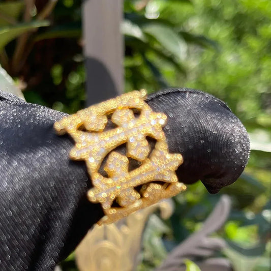 CARÁTIX Hip-Hop Personality Vintage Full Circle Cross Ring – True Electroplating Hipster Ring | High-Quality Hip-Hop Jewelry - CaratixJewelry