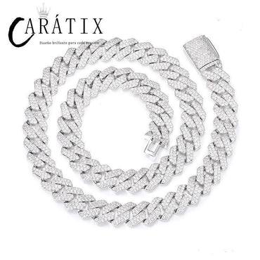 CARÁTIX – Hip Hop Rhombus Cuban Miami Link Chain Necklace | Iced Out CZ Bling Jewelry for Men & Women, Rapper Street Style - CaratixJewelry