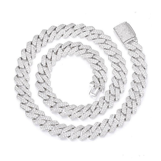 CARÁTIX – Hip Hop Rhombus Cuban Miami Link Chain Necklace | Iced Out CZ Bling Jewelry for Men & Women, Rapper Street Style - CaratixJewelry