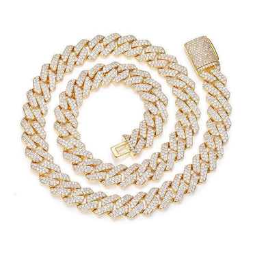 CARÁTIX – Hip Hop Rhombus Cuban Miami Link Chain Necklace | Iced Out CZ Bling Jewelry for Men & Women, Rapper Street Style - CaratixJewelry