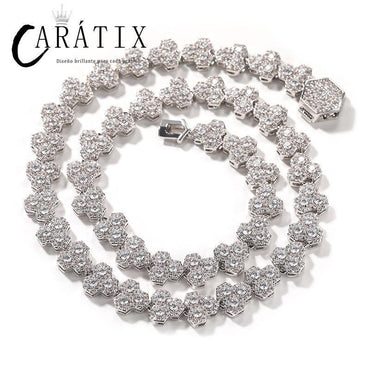 CARÁTIX Honeycomb Tennis Chain | 3A+ CZ Iced Out Hip Hop Necklace for Men (Gold Silver) - CaratixJewelry