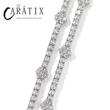 CARÁTIX Iced Out CZ Flower Tennis Link Chain Bracelet Unisex - CaratixJewelry