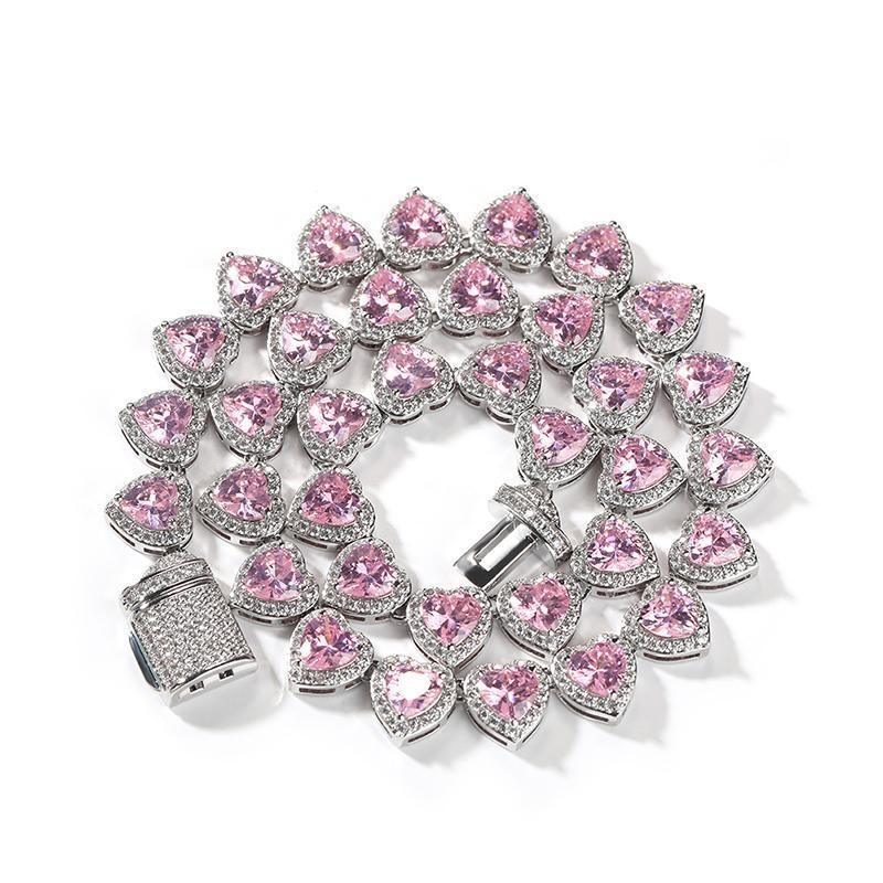 CARÁTIX Iced Out Heart CZ Tennis Link Choker Necklace Unisex - CaratixJewelry