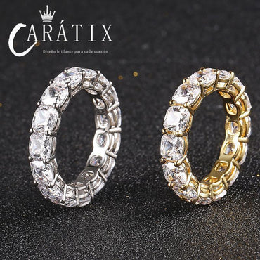CARÁTIX New Hip-Hop Men's Ring – Real Electroplated Single-Row Micro-Inlaid Large Zircon Ring | High-Quality Hip-Hop Jewelry - CaratixJewelry