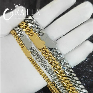 CARÁTIX – NUOYA Custom Logo Miami Cuban Link Chain Necklace | Hip Hop Jewelry for Men & Women, Street Style Cuban Link - CaratixJewelry