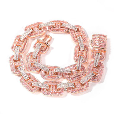 CARÁTIX Pink CZ Pig Nose Chain | Iced Out Coffee Beans Hip Hop Necklace for Men & Women - CaratixJewelry