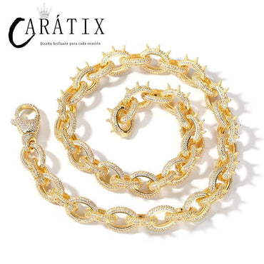 CARÁTIX Rivet O Link Chain | AAA+ CZ Iced Out Hip Hop Necklace for Men - CaratixJewelry