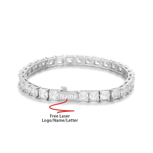 CARÁTIX Square 5A CZ Tennis Chain Necklace – Luxury Inlaid Simplicity Jewelry for Women - CaratixJewelry