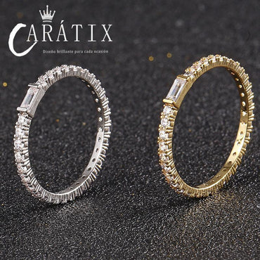 CARÁTIX Square Couple Ring | Plated Unisex Hip Hop Jewelry for Men & Women - CaratixJewelry