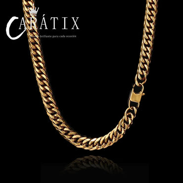 CARÁTIX Stainless Steel Cuban Link Chain Necklace – PVD Plated 7mm/9mm High Polish Miami Hip Hop Jewelry for Men - CaratixJewelry