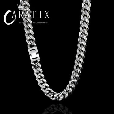 CARÁTIX Stainless Steel Miami Cuban Curb Chain Necklace – 6/8/10/12mm Hip Hop Jewelry for Men | Durable Gift for Him - CaratixJewelry