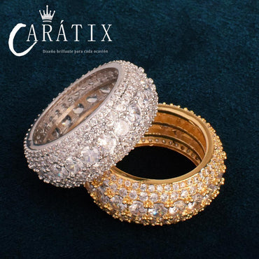 CARÁTIX Ting Jie Hip-Hop Personality Niche Micro-Inlaid White Zirconium Ring | Manufacturer Direct High-Quality Hip-Hop Jewelry - CaratixJewelry