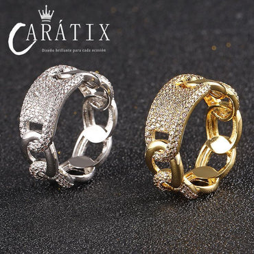 CARÁTIX Trendy Pig Nose Ring – Hip Hop Dense Zircon Stylish Simple Personality Ring | High-Quality Hip-Hop Jewelry - CaratixJewelry