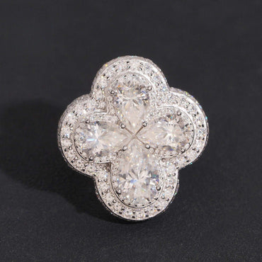 Flower Moissanite Men’s Ring | S925 Silver Luxury Iced Out Hip Hop Jewelry - CaratixJewelry