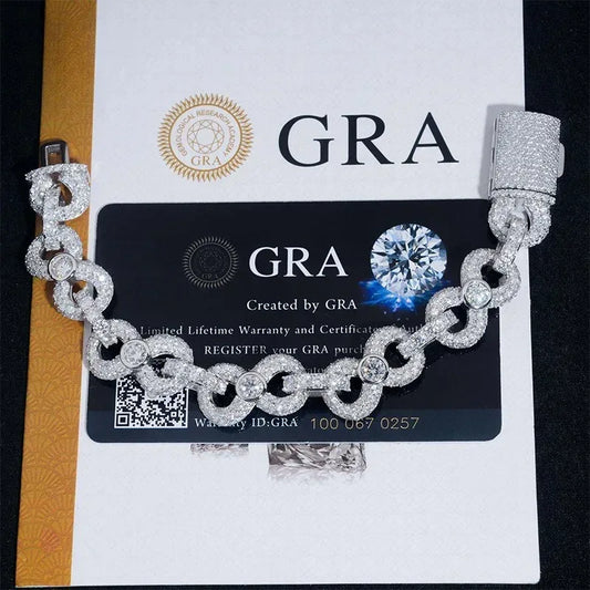 13mm Moissanite Figure-Eight Cuban Link | S925 Silver Hip Hop Jewelry - CaratixJewelry