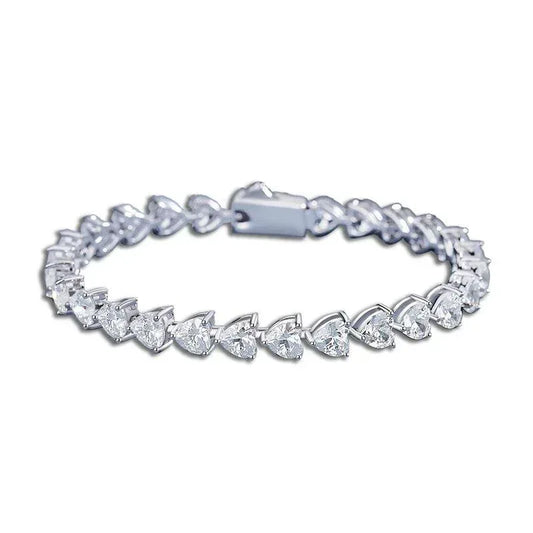Classic Heartline Bracelet Moissanite & S925 Silver - CaratixJewelry