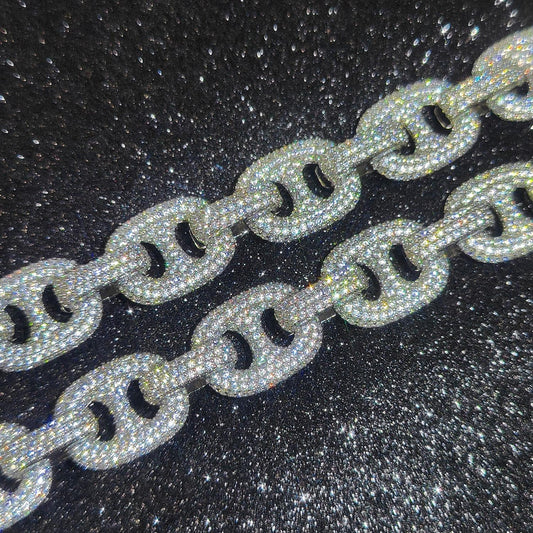 CARÁTIX - 15mm Pig Nose Cuban Link Chain Bling 5A+ Cubic Zirconia Necklace Rapper Hip Hop Jewelry Party Gift Valentine's Day Gift for Men & Girls & Boys Mothers' Day Gift #Springtok