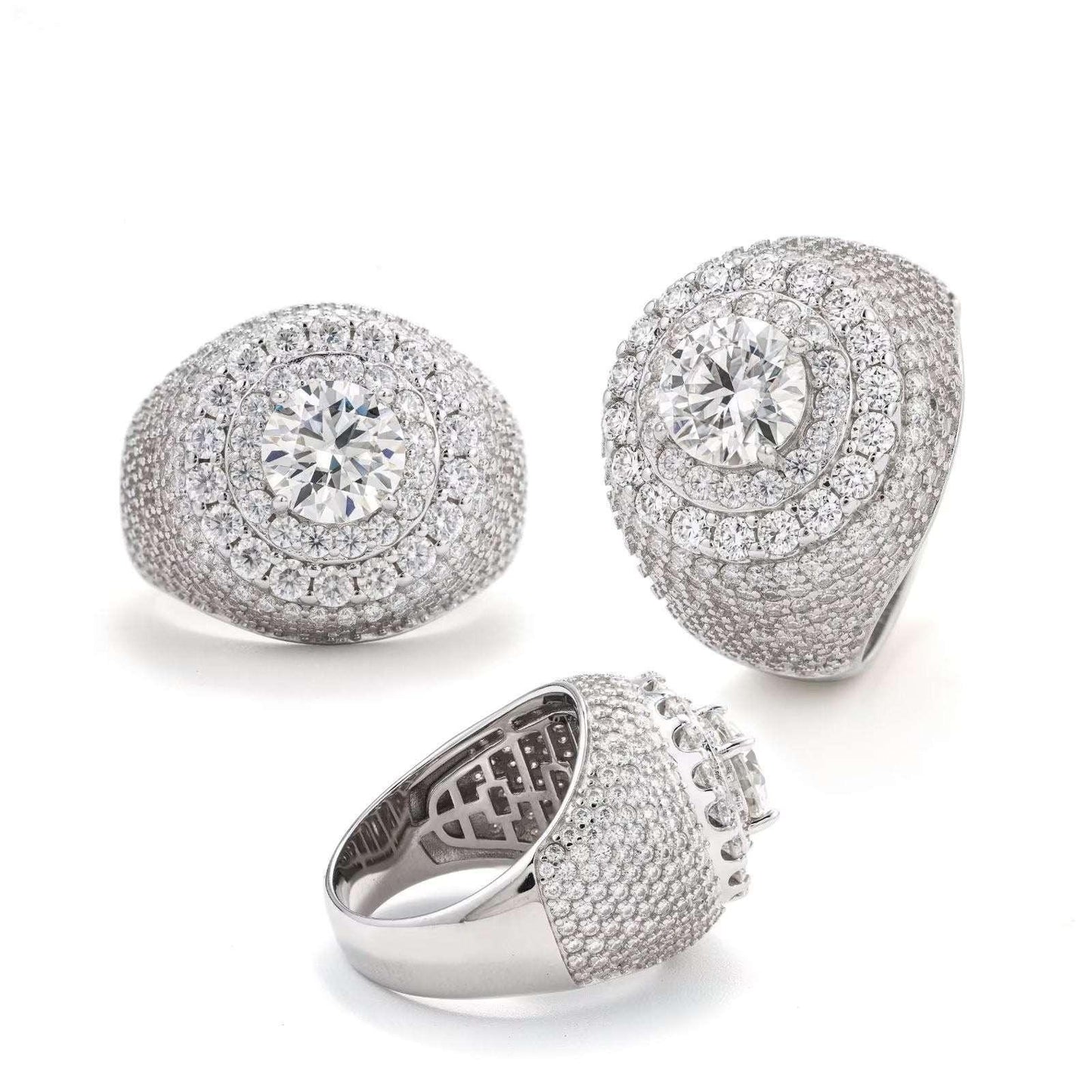 8mm Moissanite Men’s Ring | S925 Silver Full Iced Out Hip Hop Jewelry - CaratixJewelry