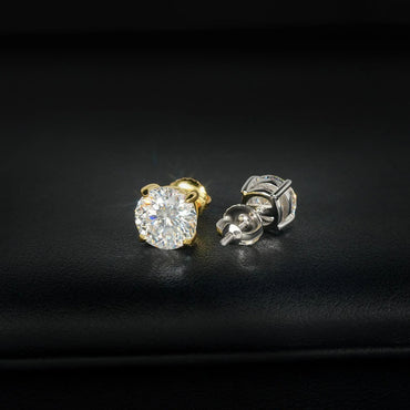 S925 Silver VVS Nest Cut Moissanite Stud Earrings - CaratixJewelry