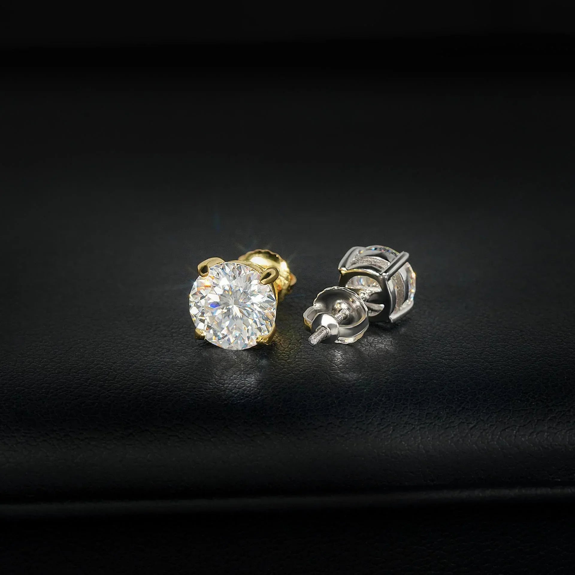 S925 Silver VVS Nest Cut Moissanite Stud Earrings - CaratixJewelry