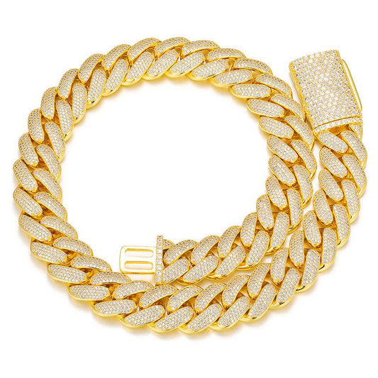 CARÁTIX 20mm 4-Row Cuban Miami Link Chain Necklace – Iced Out CZ Jewelry for Men & Women Hip Hop