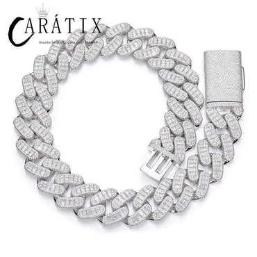 CARÁTIX 28mm Heavy Cuban Link Chain Necklace – 5A+ CZ Iced Out Solid Hip Hop Bling Jewelry for Men | Rapper Gift - CaratixJewelry