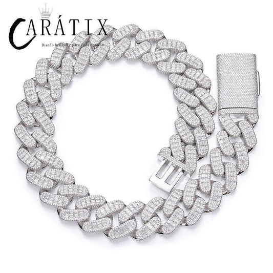 CARÁTIX 28mm Heavy Cuban Link Chain Necklace – 5A+ CZ Iced Out Solid Hip Hop Bling Jewelry for Men | Rapper Gift - CaratixJewelry