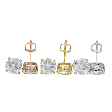 S925 Silver VVS Sakura Cut Moissanite Hip Hop Stud Earrings - CaratixJewelry