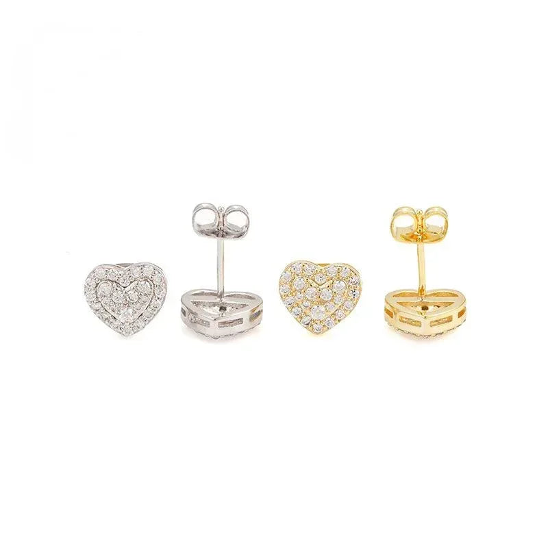 S925 Silver Heart Shape Moissanite Stud Earrings - CaratixJewelry