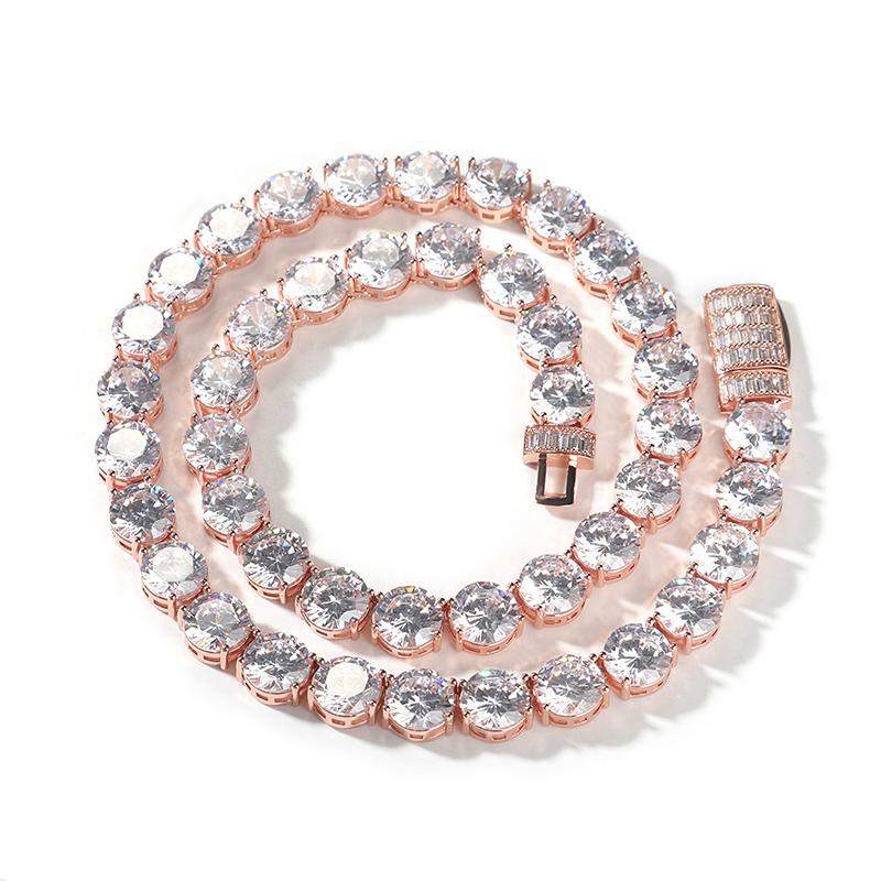 CARÁTIX - Hip Hop 3A+ CZ Stone Paved Bling Iced Out 10mm Tennis Link Chain Necklaces for Men Rapper Jewelry Golden Silver Color Valentine's Day Gift for Men & Girls & Boys Mothers' Day Gift #Springtok