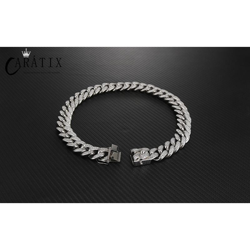 CARÁTIX 19mm Cuban Chain | Titanium Steel Iced Out Hip Hop Necklace for Men