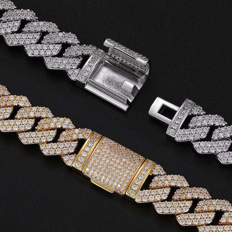CARÁTIX 14mm Square Cuban Link Chain Necklace – 5A CZ Iced Out Hip Hop Bling Jewelry for Men | Solid Rapper Gift - CaratixJewelry
