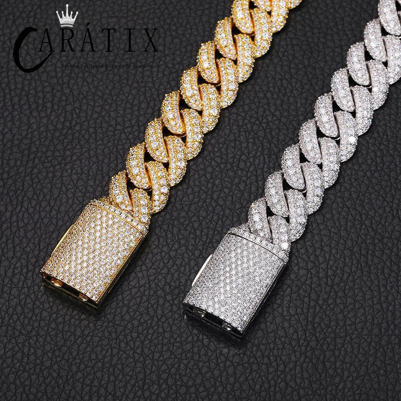 CARÁTIX 15mm Bubble Cuban Link Chain Necklace – 5A+ CZ Iced Out Hip Hop Bling Jewelry for Men | Solid Rapper Gift - CaratixJewelry